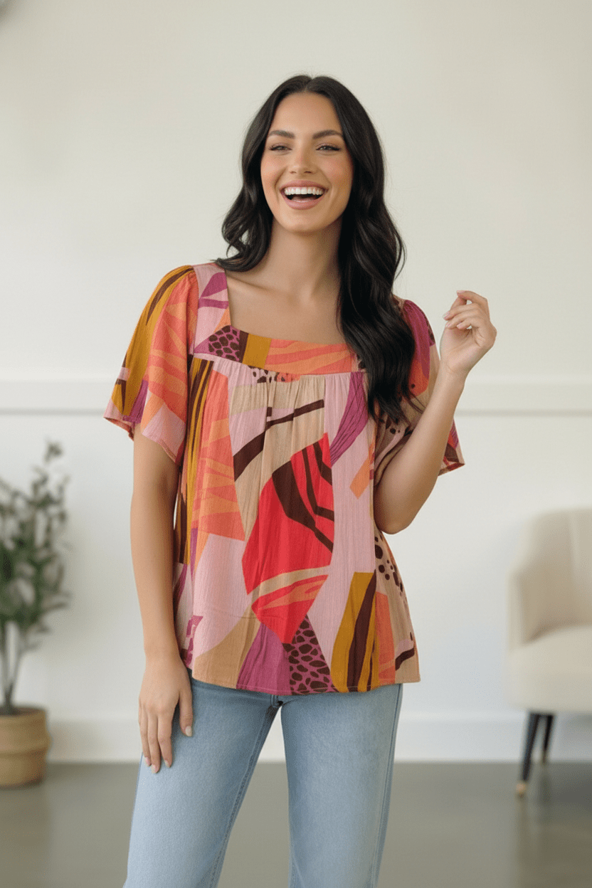 Art Walk Print Blouse | Nikki &amp; Co. Boutique