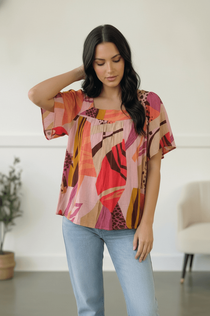 Art Walk Print Blouse | Nikki &amp; Co. Boutique