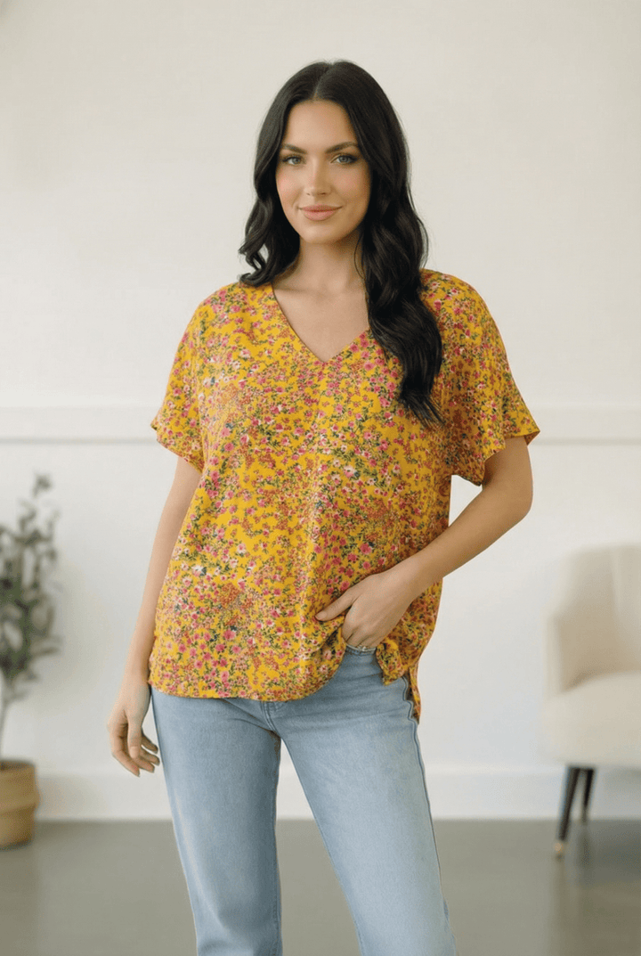 Sunlit Meadow Floral Tops | Nikki &amp; Co. Boutique