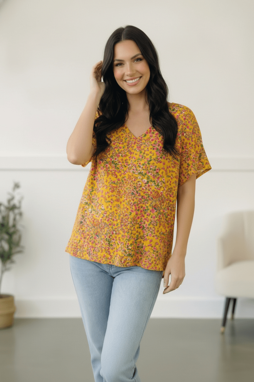 Sunlit Meadow Floral Tops | Nikki &amp; Co. Boutique