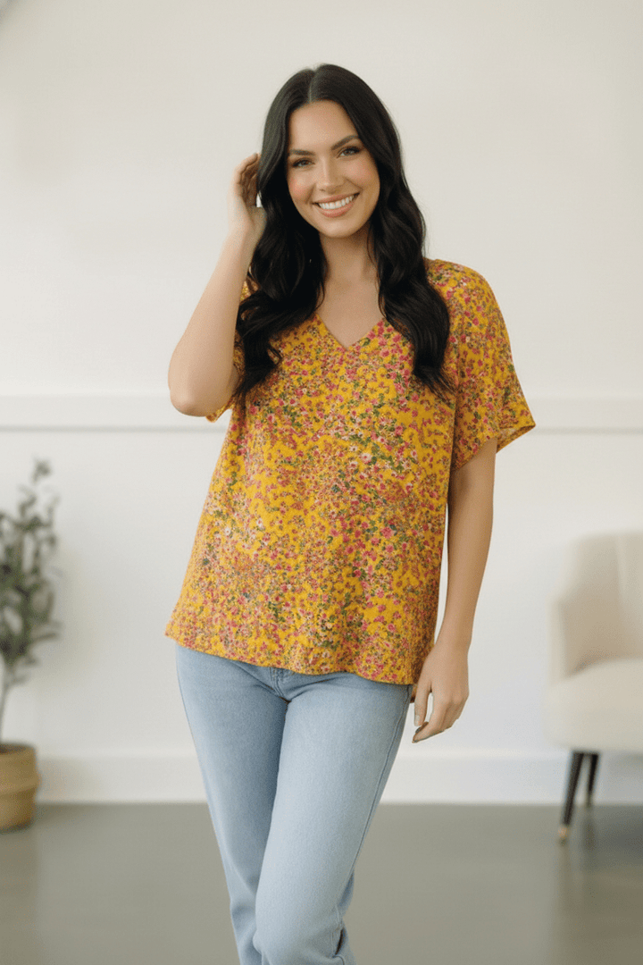 Sunlit Meadow Floral Tops | Nikki &amp; Co. Boutique