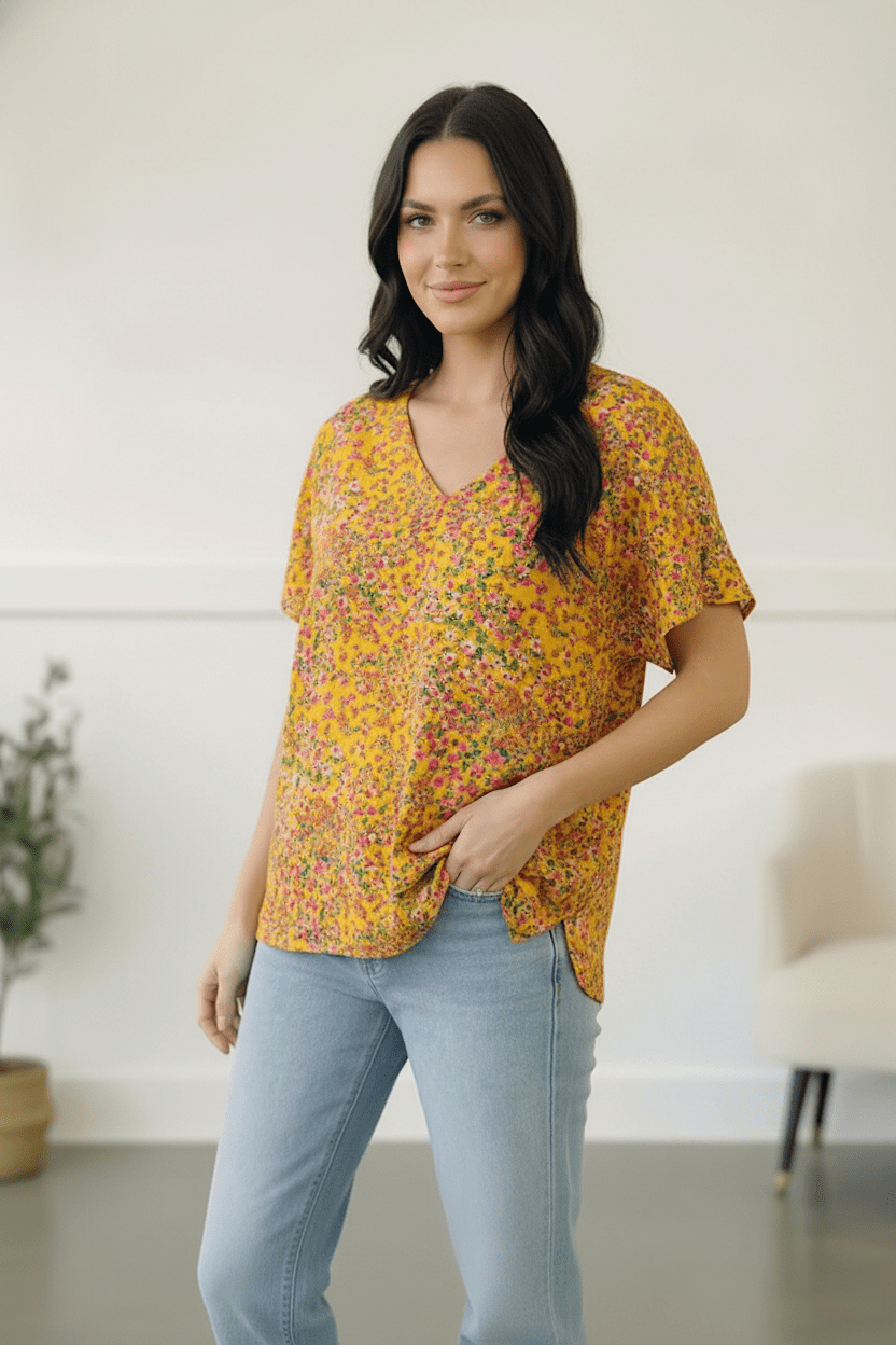 Sunlit Meadow Floral Tops | Nikki &amp; Co. Boutique