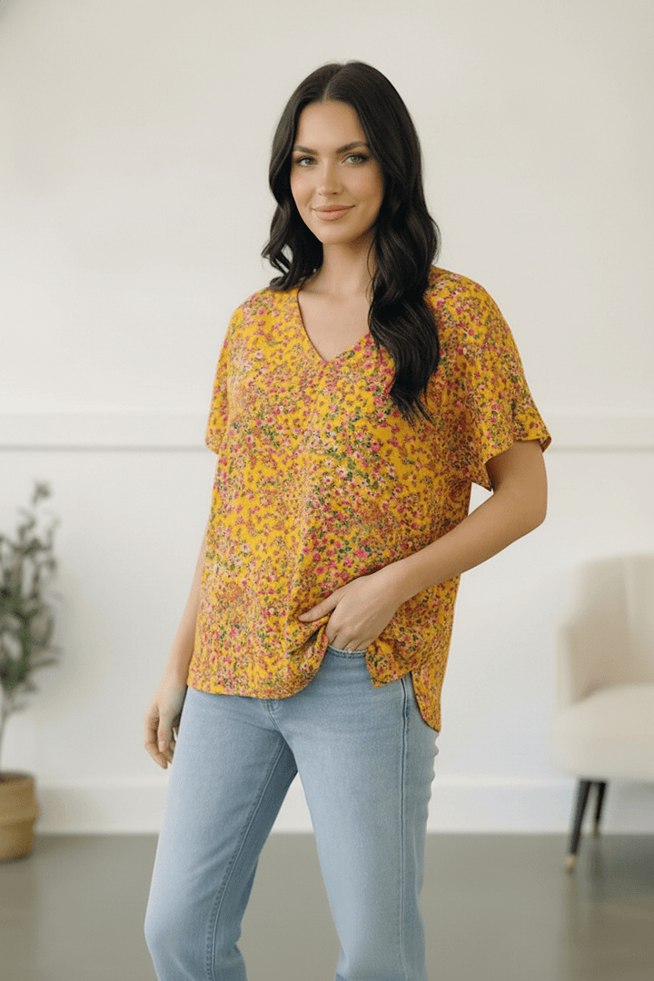 Sunlit Meadow Floral Tops | Nikki &amp; Co. Boutique