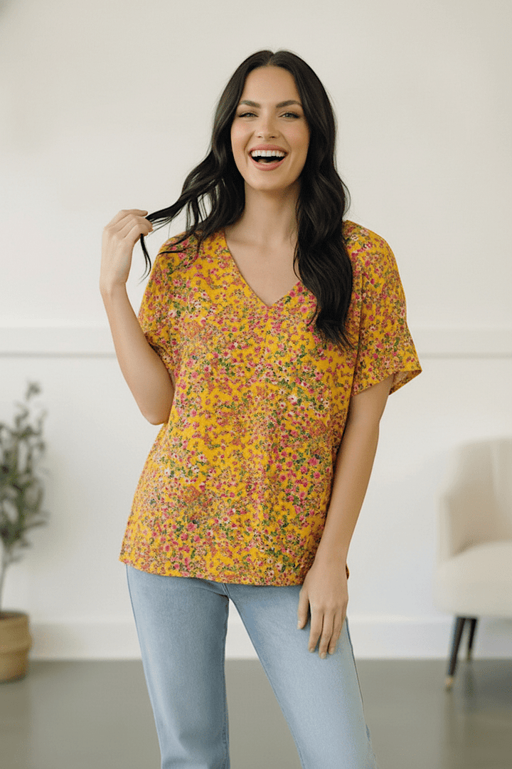 Sunlit Meadow Floral Tops | Nikki &amp; Co. Boutique