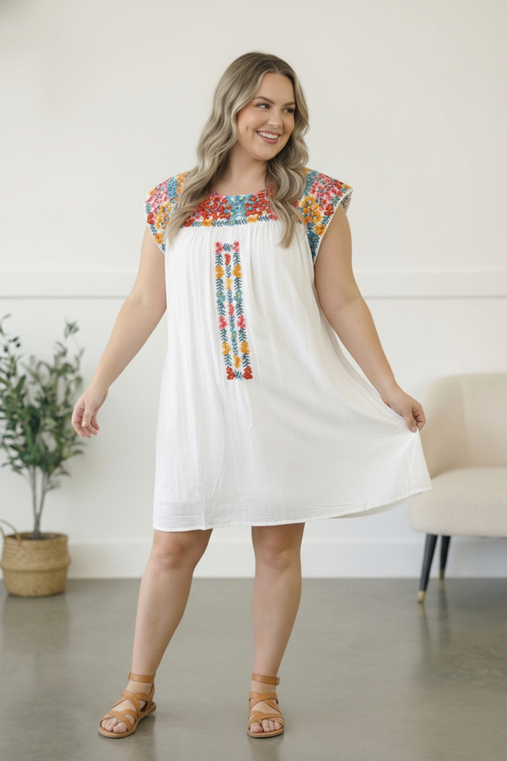 Fiesta Bloom Embroidered Dress | Nikki &amp; Co. Boutique