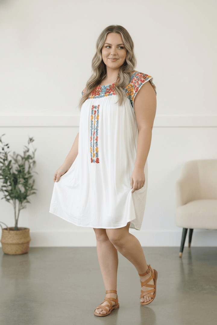 Fiesta Bloom Embroidered Dress - Nikki &amp; Co. Boutique