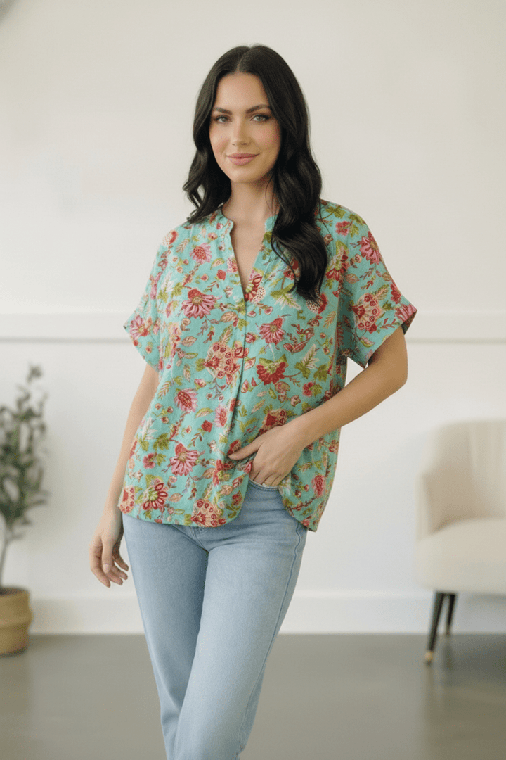 Jade Garden Easy Does it Blouse | Nikki &amp; Co. Boutique