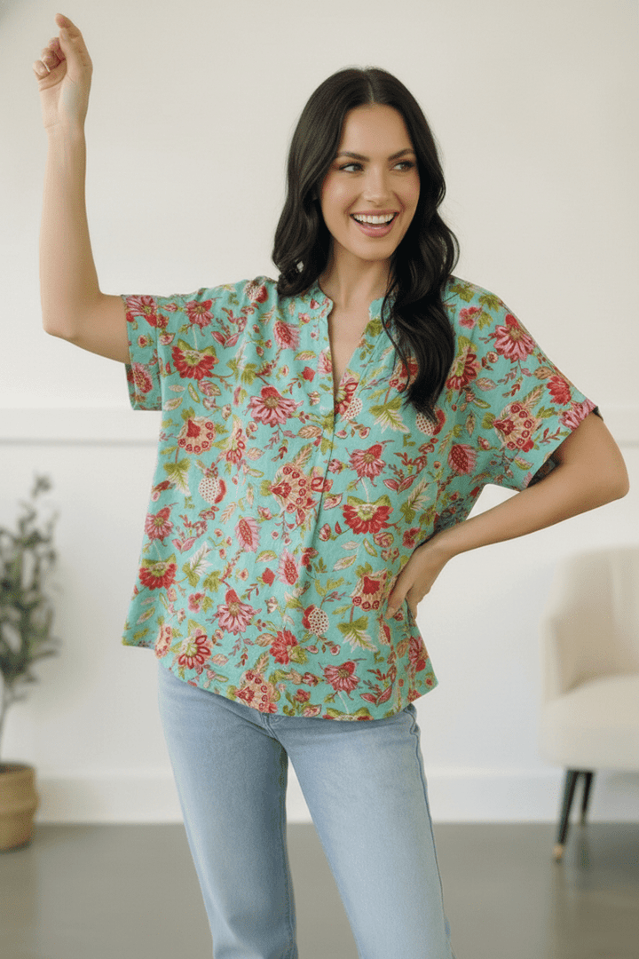Jade Garden Easy Does it Blouse | Nikki &amp; Co. Boutique