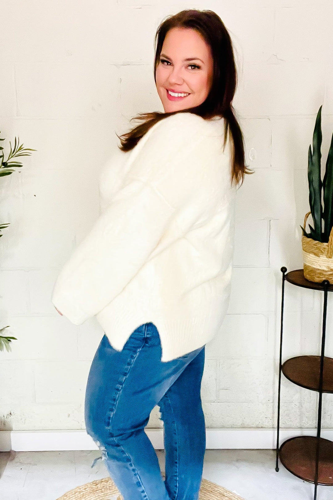 Classic Elegance Ivory Fuzzy Soft Knit Sweater | Nikki &amp; Co. Boutique