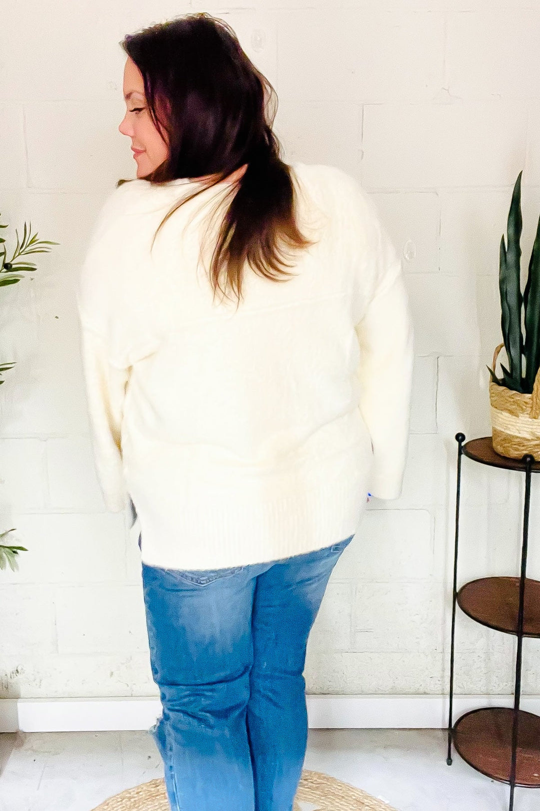 Classic Elegance Ivory Fuzzy Soft Knit Sweater | Nikki &amp; Co. Boutique