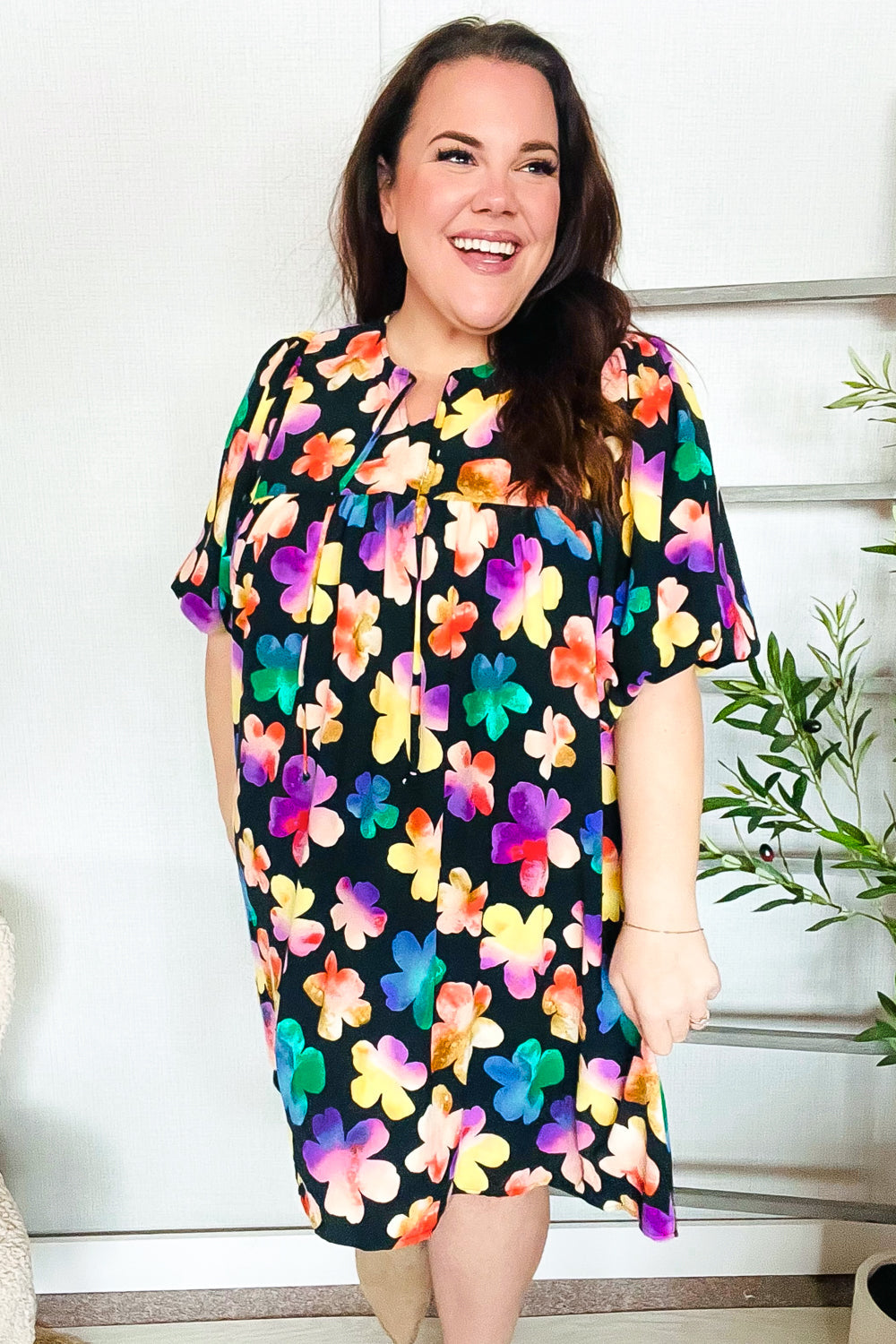 Look Adorable Ribbon Bow Tie Floral Babydoll Dress with Pockets | Nikki &amp; Co. Boutique