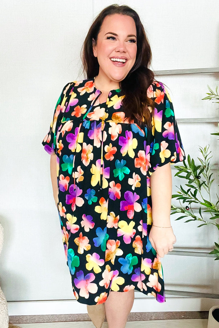 Look Adorable Ribbon Bow Tie Floral Babydoll Dress with Pockets | Nikki &amp; Co. Boutique