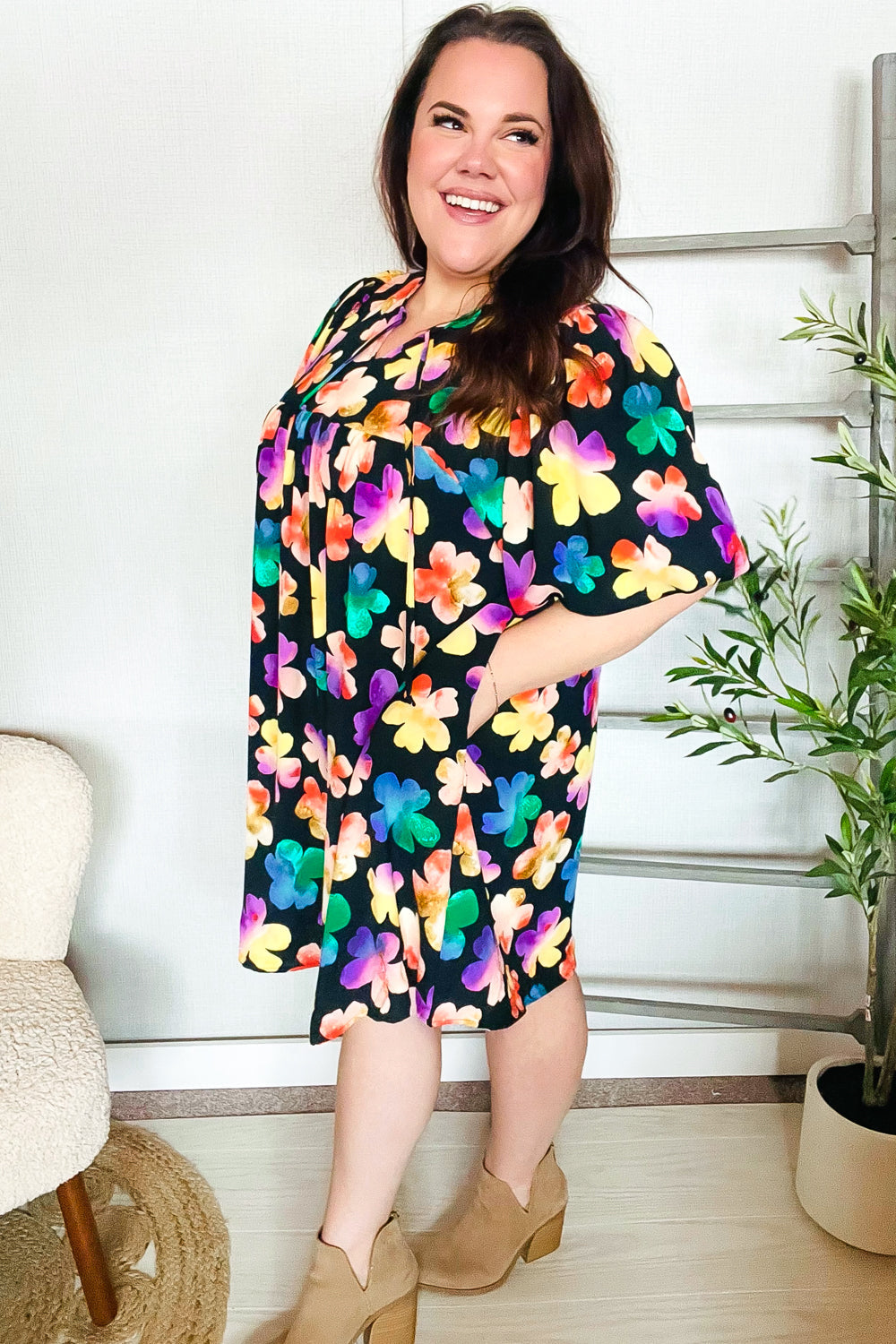 Look Adorable Ribbon Bow Tie Floral Babydoll Dress with Pockets | Nikki &amp; Co. Boutique
