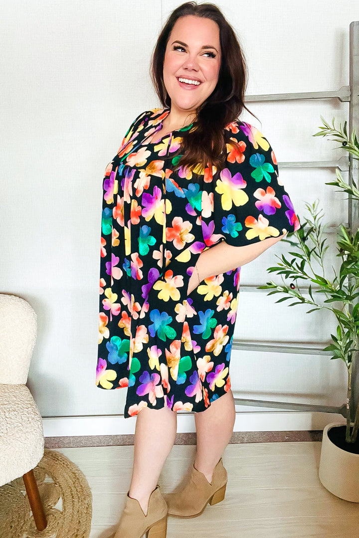 Look Adorable Ribbon Bow Tie Floral Babydoll Dress with Pockets | Nikki &amp; Co. Boutique