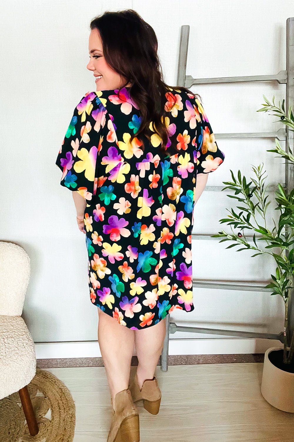 Look Adorable Ribbon Bow Tie Floral Babydoll Dress with Pockets - Nikki &amp; Co. Boutique