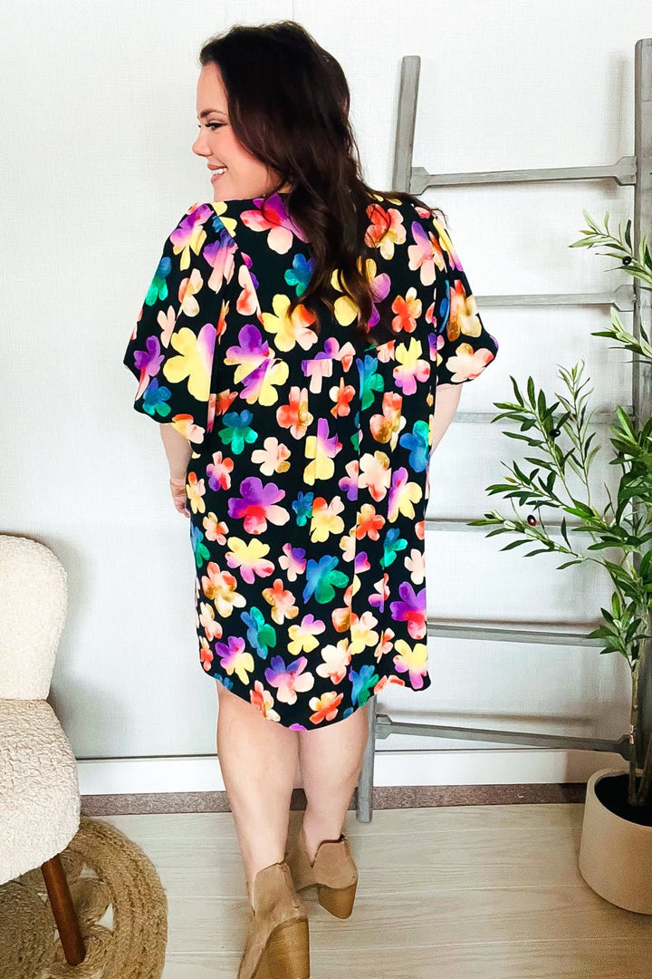 Look Adorable Ribbon Bow Tie Floral Babydoll Dress with Pockets - Nikki &amp; Co. Boutique