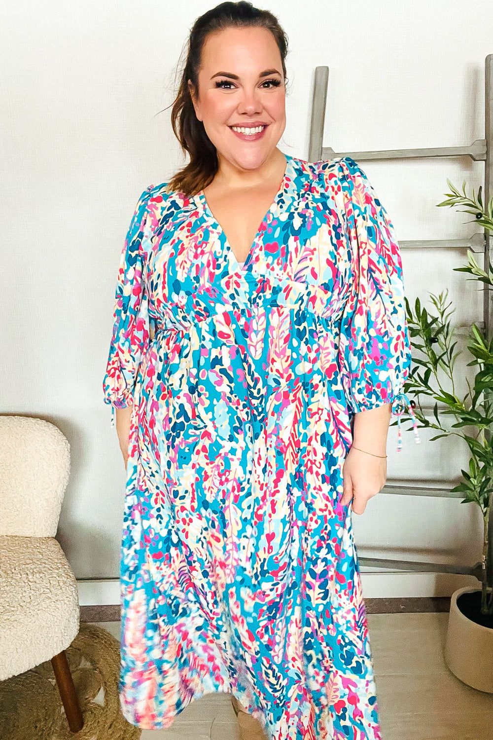Star Struck Vintage Floral Midi Dress with Side Pockets | Nikki &amp; Co. Boutique