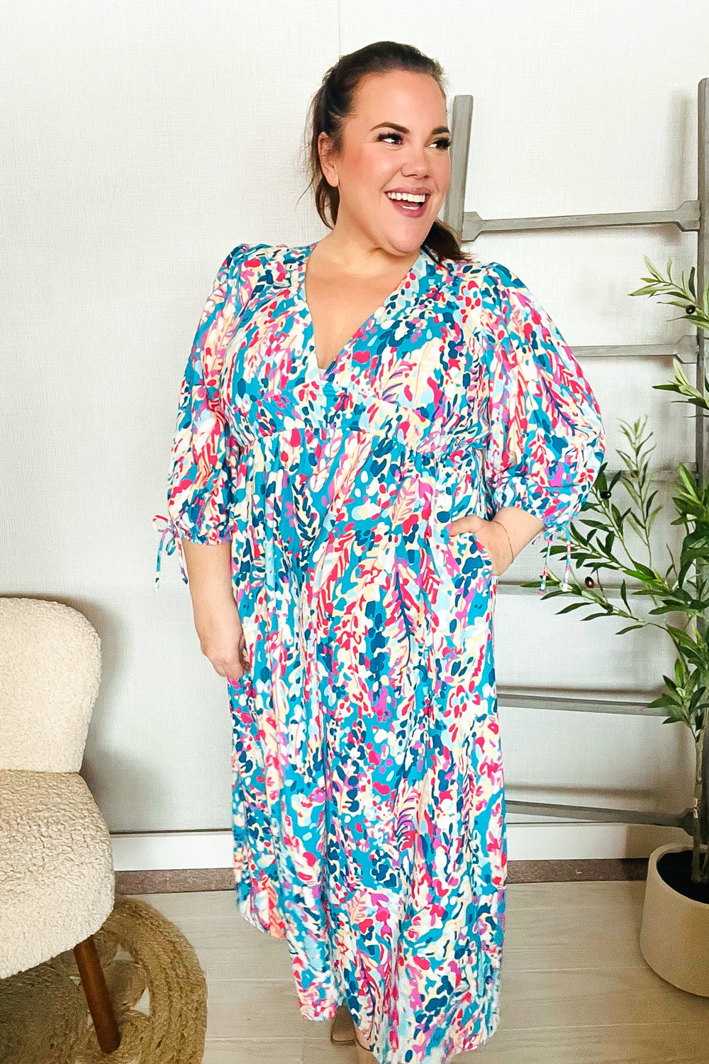 Star Struck Vintage Floral Midi Dress with Side Pockets | Nikki &amp; Co. Boutique