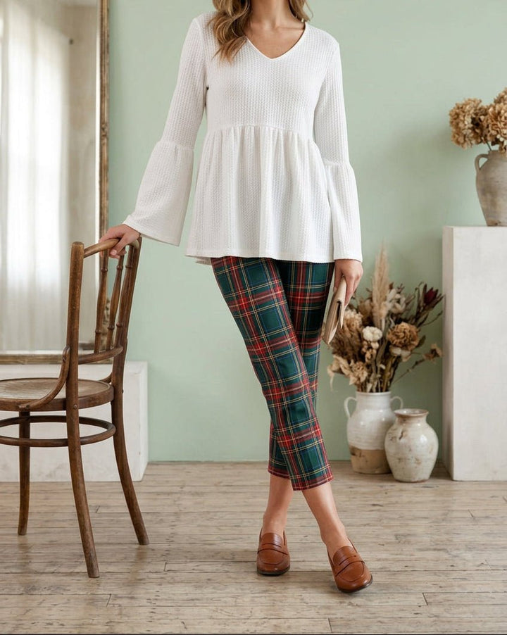 Heimish Textured V-Neck Babydoll Top (NP) - Nikki &amp; Co. Boutique
