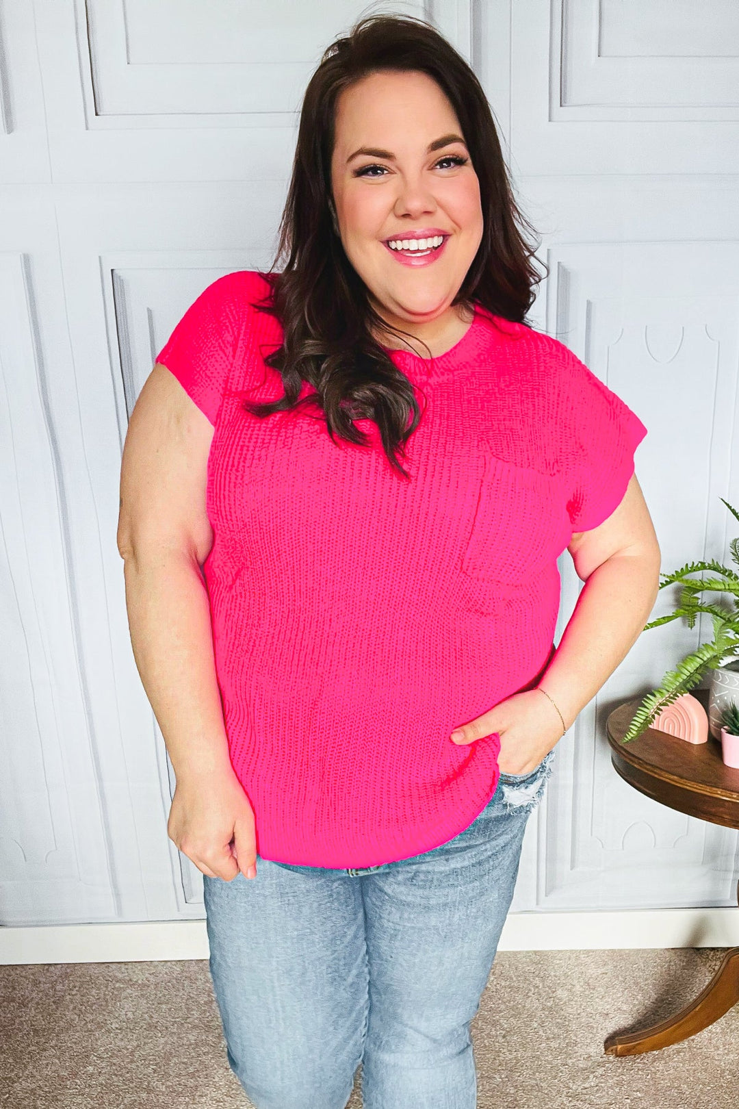 Best In Bold Hot Pink Dolman Ribbed Knit Sweater Top | Nikki &amp; Co. Boutique
