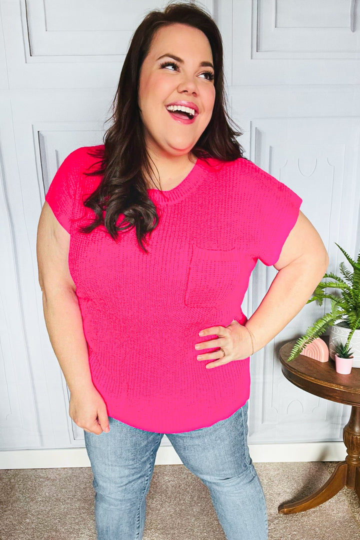Best In Bold Hot Pink Dolman Ribbed Knit Sweater Top | Nikki &amp; Co. Boutique