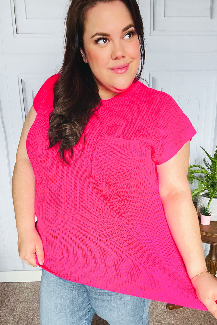 Best In Bold Hot Pink Dolman Ribbed Knit Sweater Top | Nikki &amp; Co. Boutique