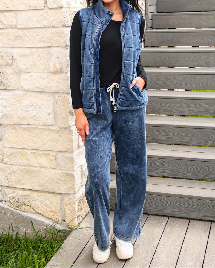 Refined Denim Wide Leg Pants - Light Wash (Pre-order) - Nikki &amp; Co. Boutique