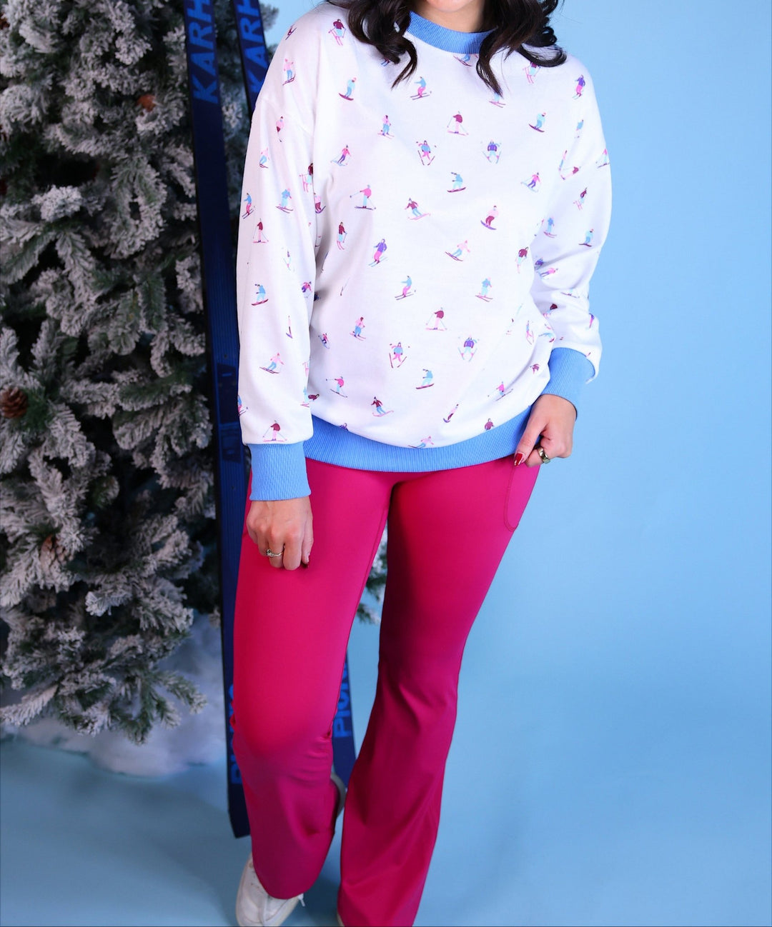 Compression Flared Leggings - Pink (Pre-order) - Nikki &amp; Co. Boutique