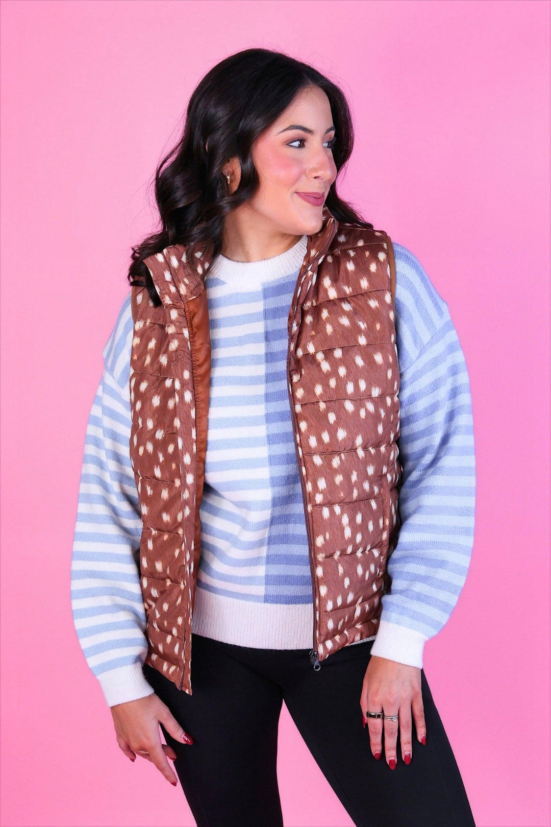 Jess Lea - Delilah Puffer Vest - Oh Deer (Pre-order) - Nikki &amp; Co. Boutique