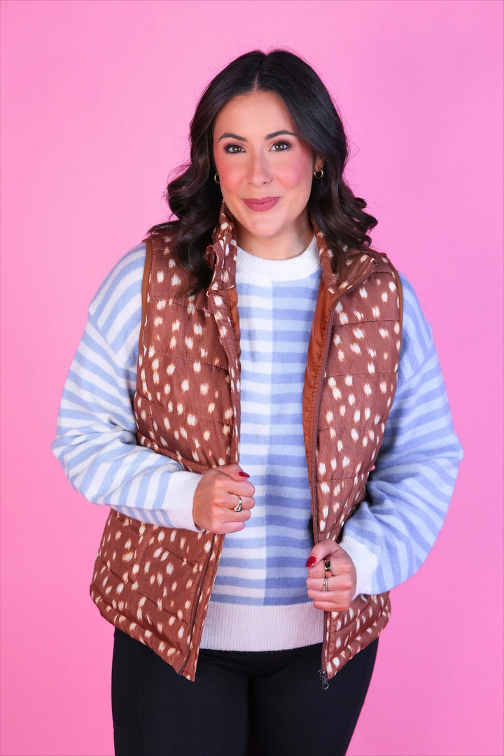 Jess Lea - Delilah Puffer Vest - Oh Deer (Pre-order) - Nikki &amp; Co. Boutique