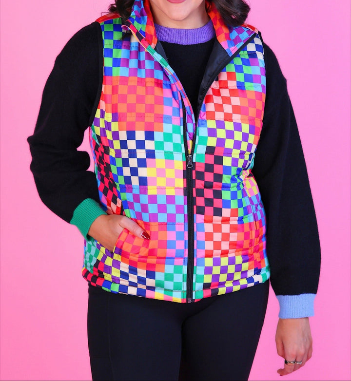 Jess Lea - Delilah Puffer Vest - Check Me Out (Pre-order) - Nikki &amp; Co. Boutique