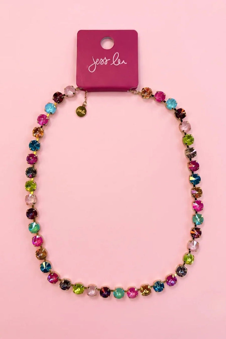 Multicolored gemstones necklace