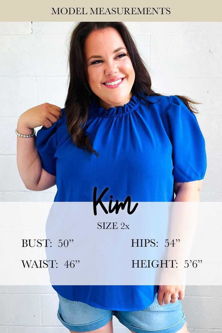 Turn Up The Volume Blue Football Checker Print Top - Nikki &amp; Co. Boutique