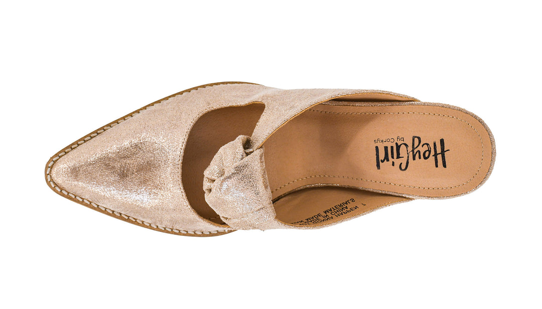 Gold slipper shoe with &