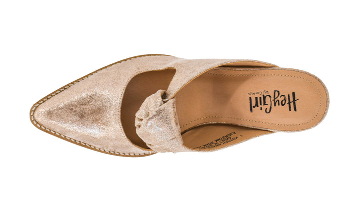 Gold slipper shoe with &