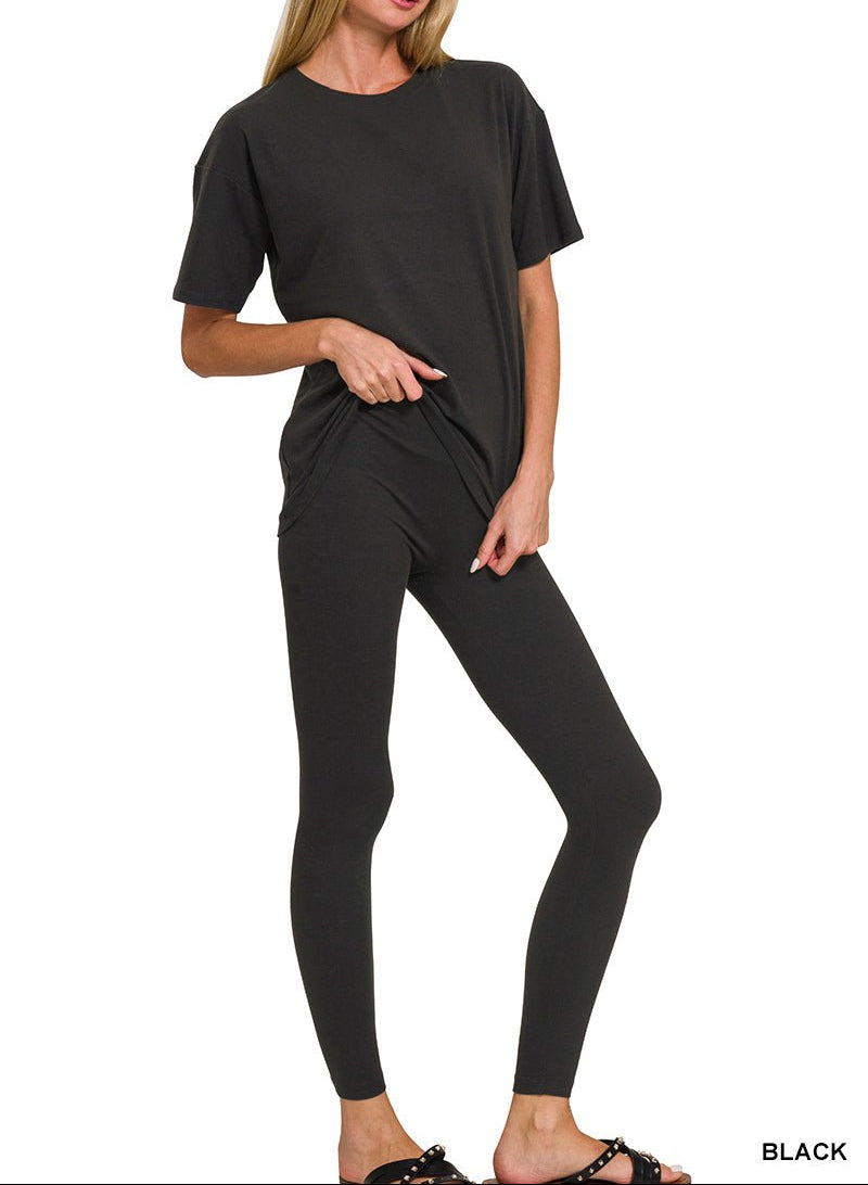 Zenana - (NP) - Short Sleeve Microfiber Set, 17 colors! - Nikki and Co Boutique