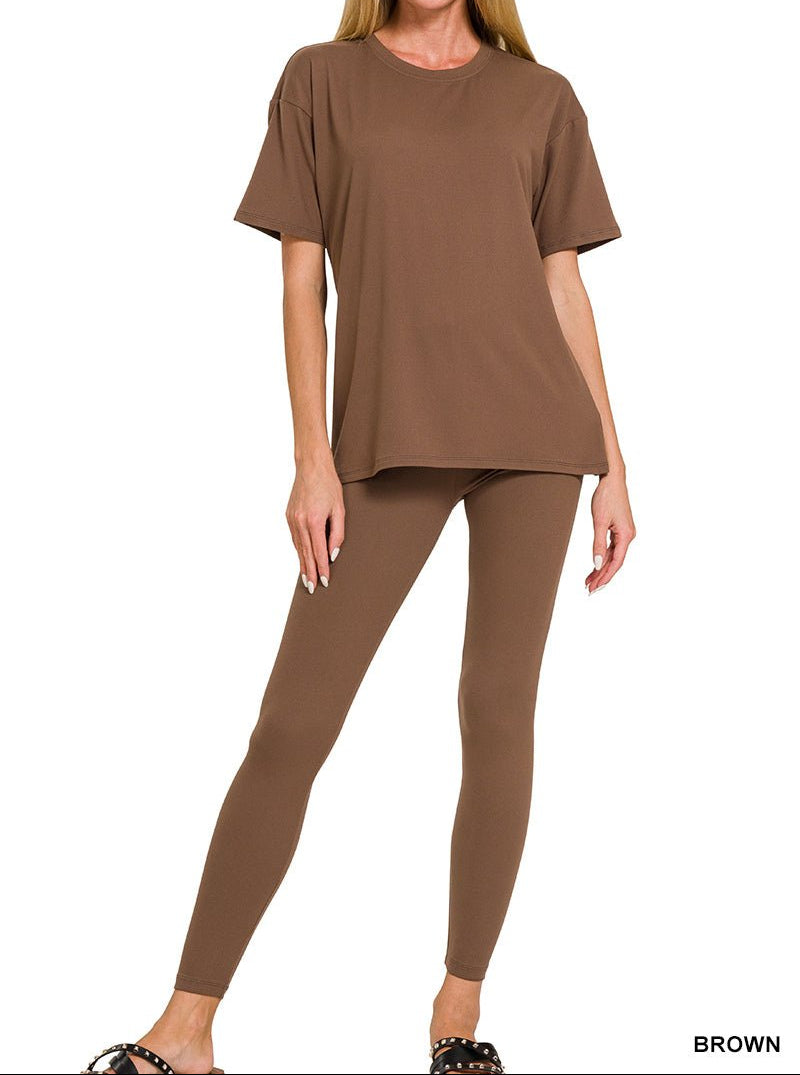 Zenana - (NP) - Short Sleeve Microfiber Set, 17 colors! - Nikki and Co Boutique