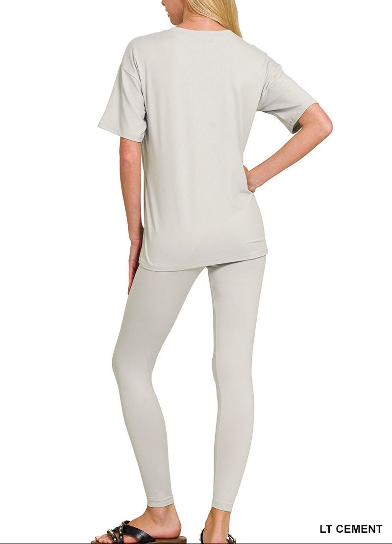 Zenana - (NP) - Short Sleeve Microfiber Set, 17 colors! - Nikki and Co Boutique