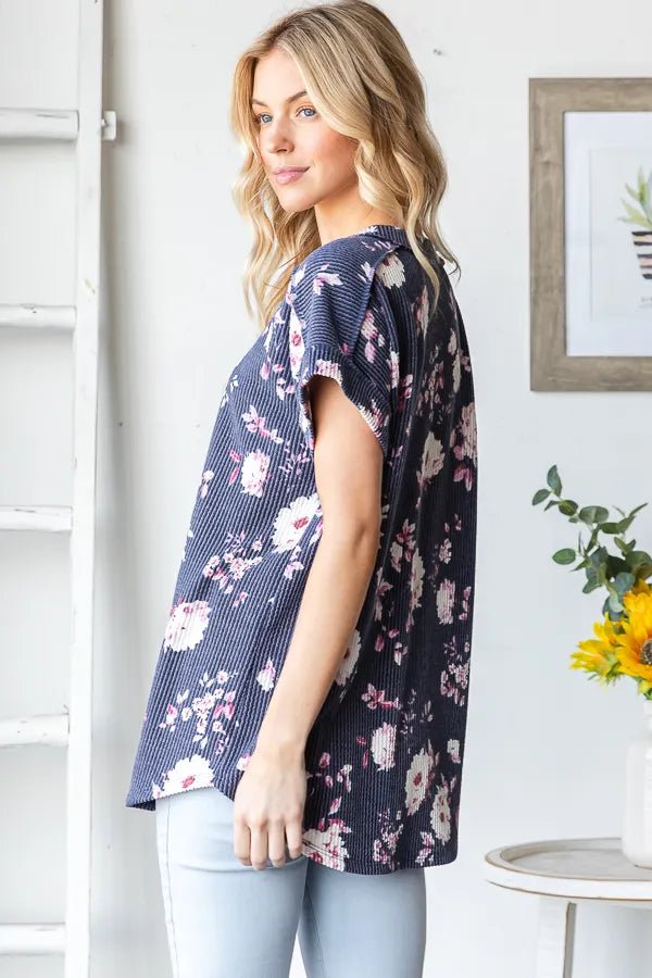 Navy Floral Top (NP) - all sizes | Nikki &amp; Co. Boutique