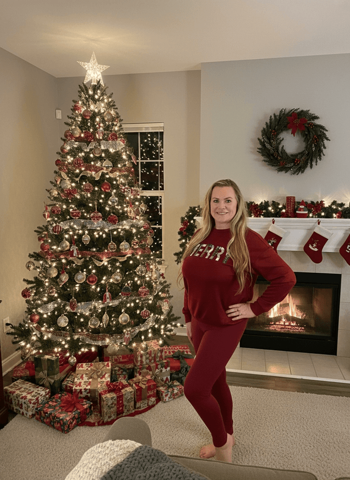 Merry Plaid Patch Luxe Pullover (NP) - Nikki &amp; Co. Boutique