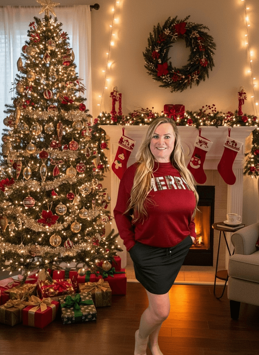 Merry Plaid Patch Luxe Pullover (NP) - Nikki &amp; Co. Boutique