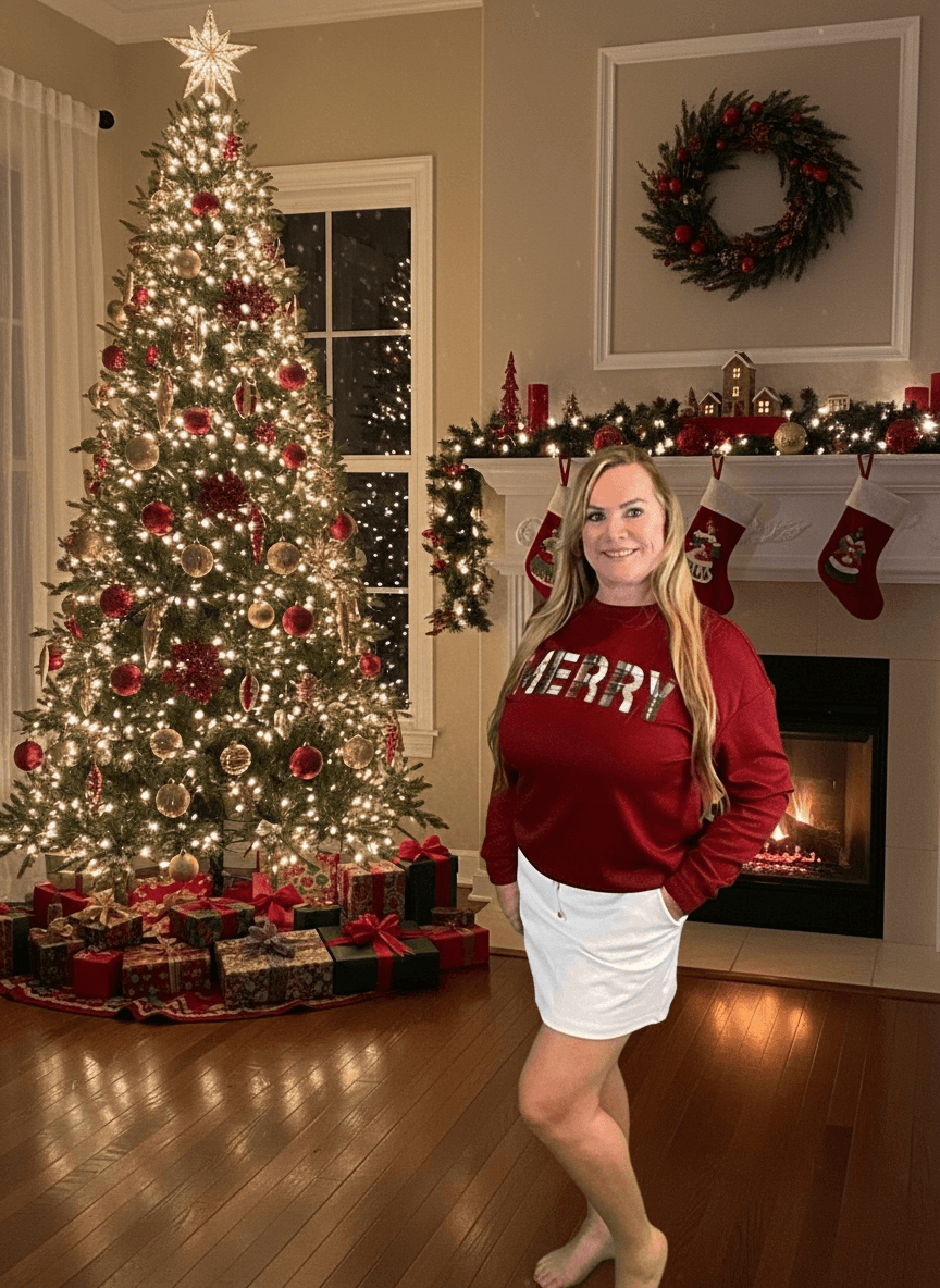 Merry Plaid Patch Luxe Pullover (NP) - Nikki &amp; Co. Boutique