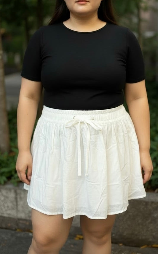 Front Tie Skirt with Lining (NP) - Plus