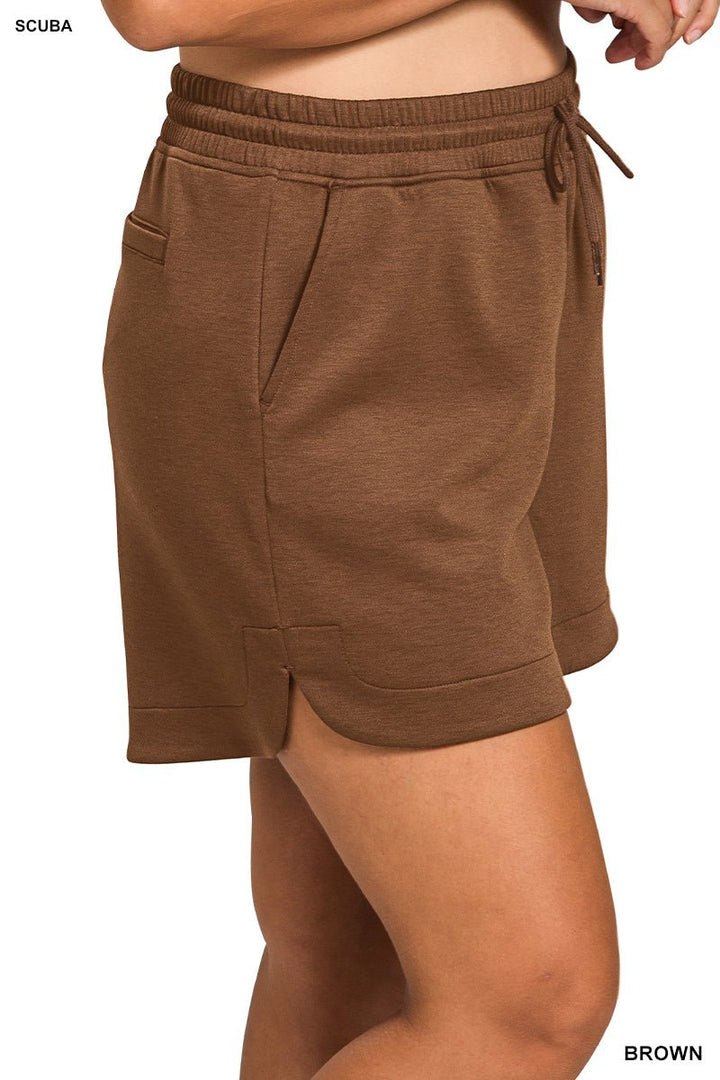 Scuba Elastic Waistband Shorts with Pockets (NP) | Nikki &amp; Co. Boutique