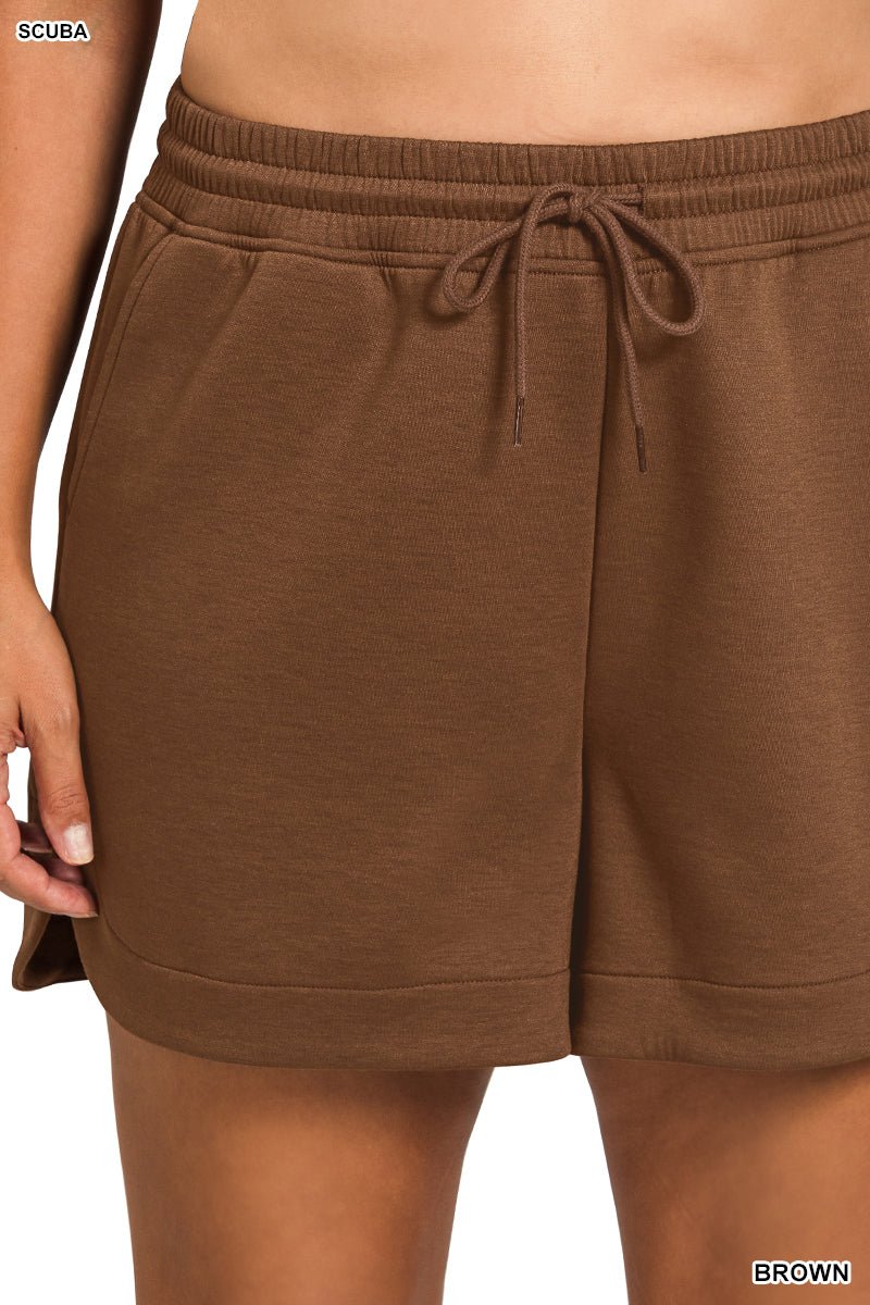 Scuba Elastic Waistband Shorts with Pockets (NP) | Nikki &amp; Co. Boutique