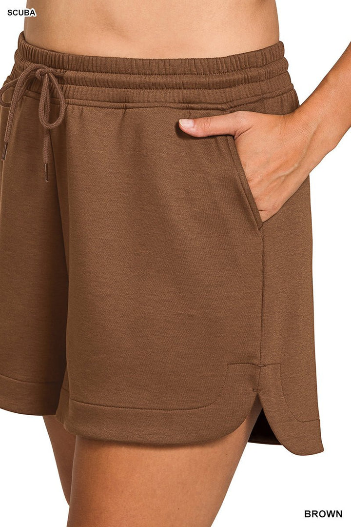 Scuba Elastic Waistband Shorts with Pockets (NP) | Nikki &amp; Co. Boutique