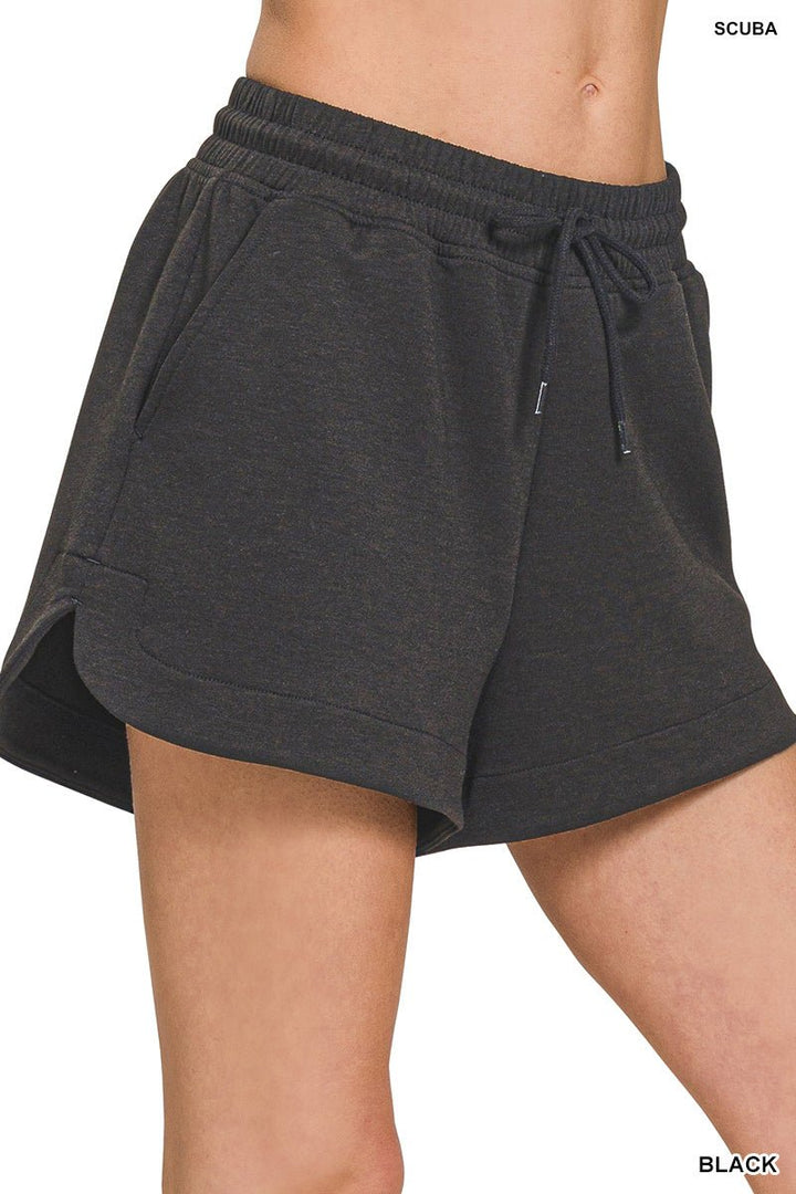Scuba Elastic Waistband Shorts with Pockets (NP) | Nikki &amp; Co. Boutique