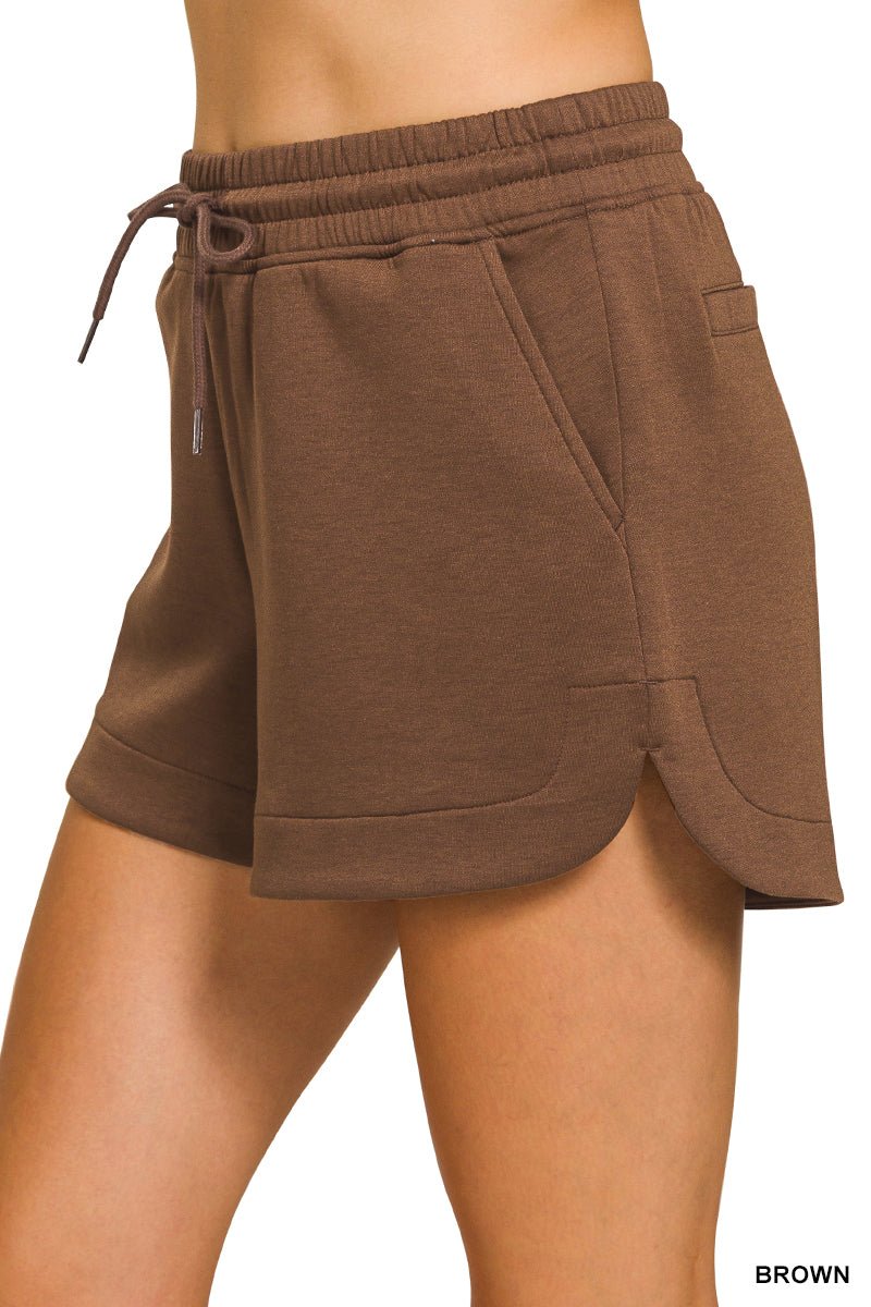 Scuba Elastic Waistband Shorts with Pockets (NP) | Nikki &amp; Co. Boutique