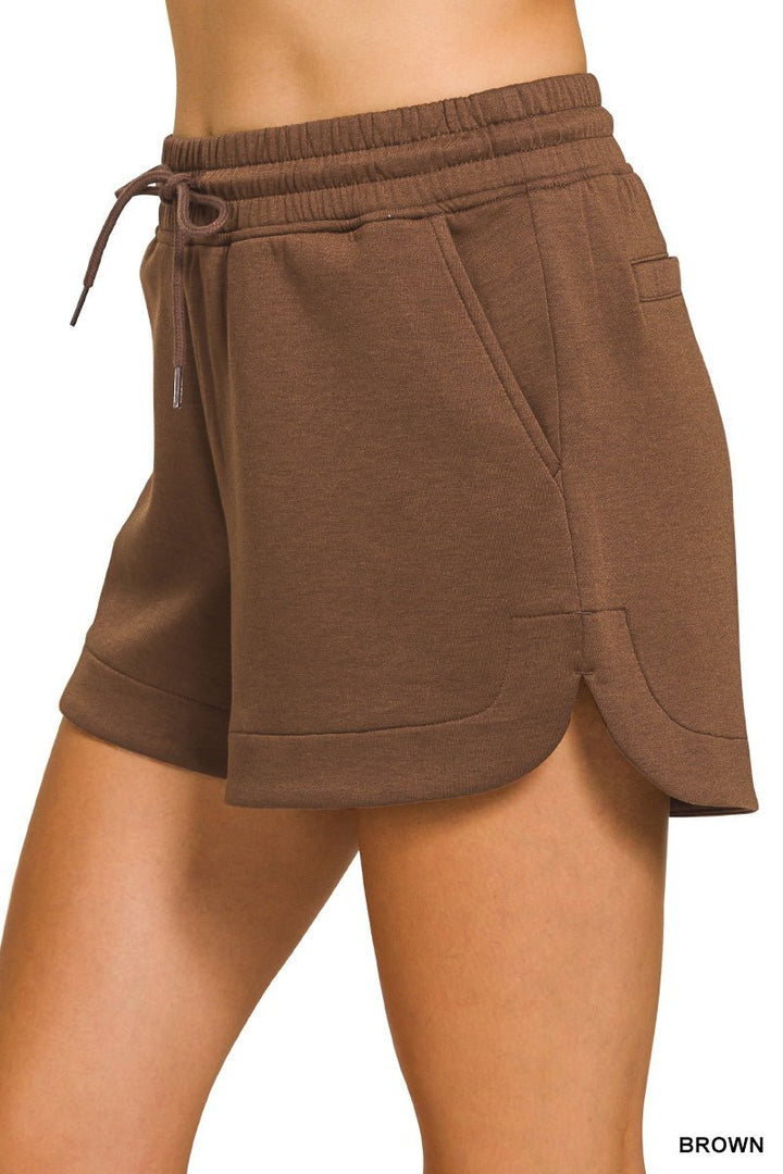 Scuba Elastic Waistband Shorts with Pockets (NP) | Nikki &amp; Co. Boutique