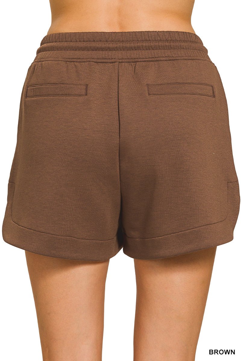 Scuba Elastic Waistband Shorts with Pockets (NP) | Nikki &amp; Co. Boutique